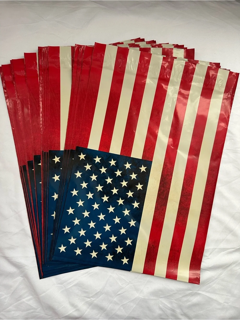American Flag Poly Mailers 10x13 USA Stars Stripes Shipping Envelopes 25 Count
